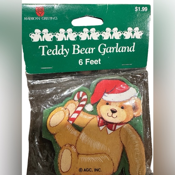New Sealed American Greetings Teddy Bear Garland Cardboard 6 Feet Christmas Kids - Picture 4 of 7